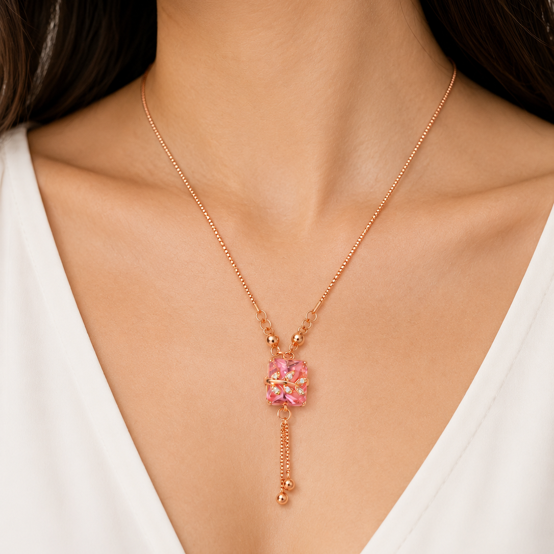 Anti Tarnish CZ Chain Pendant 04