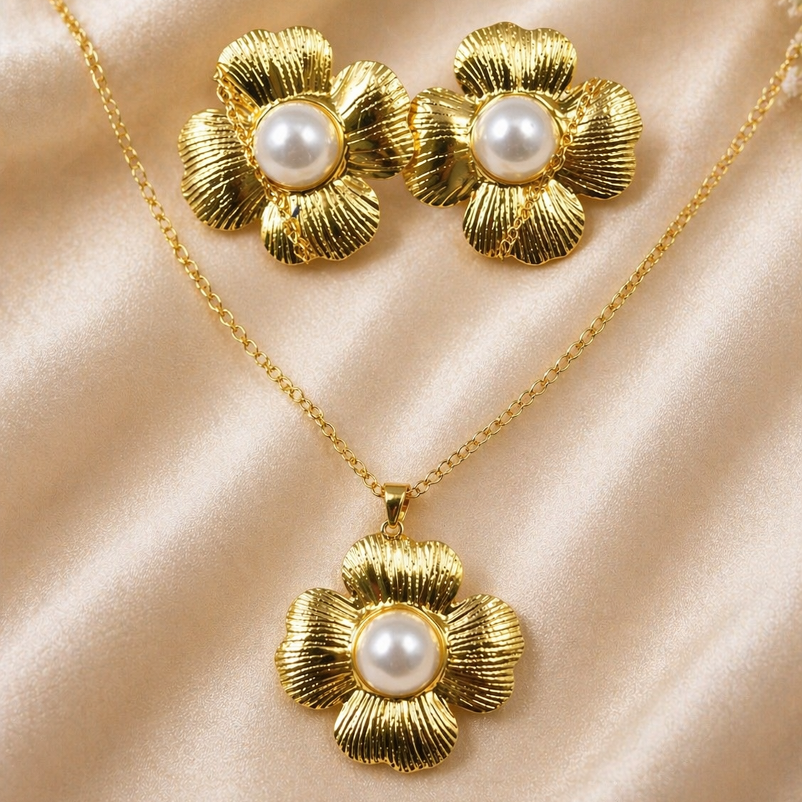 Anti Tarnish Combo Set with 1 Pair of Earring and Necklace 22