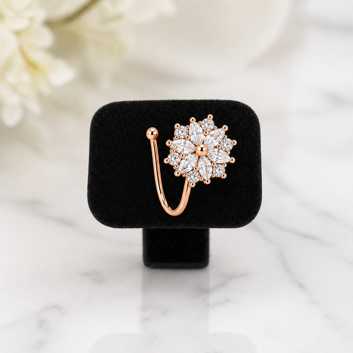 Anti Tarnish CZ nose pin 32