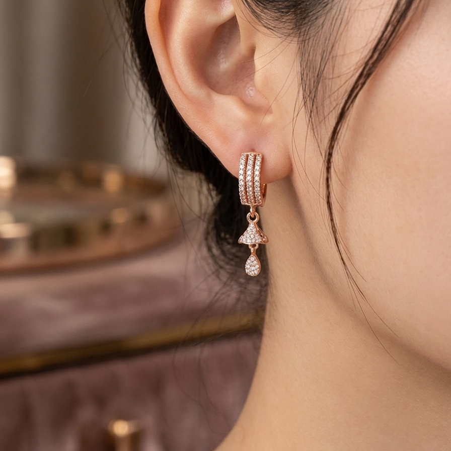 Anti Tarnish CZ Earring 123