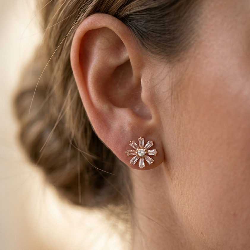 Anti Tarnish CZ Earring 162 (Big)