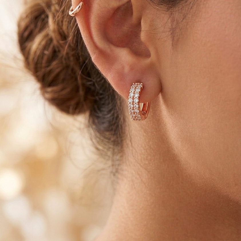 Anti Tarnish CZ Earring 153 (Big)