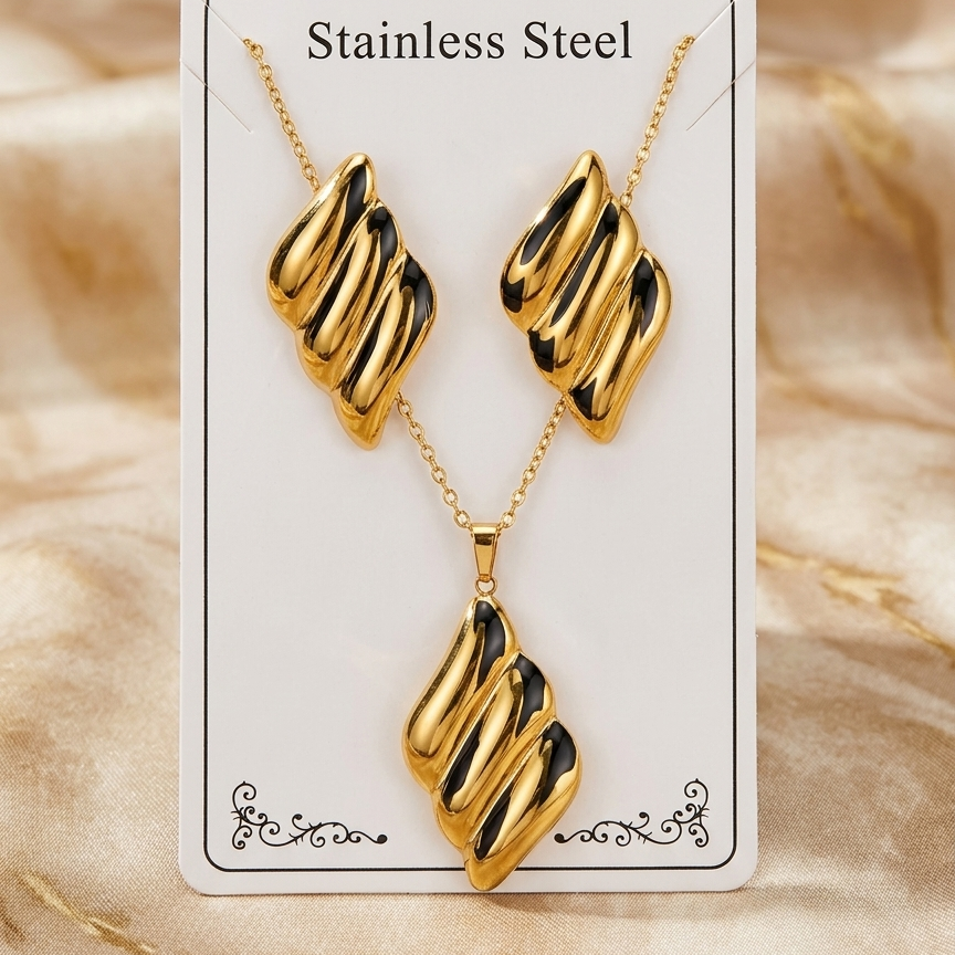 Anti Tarnish Combo Set with 1 Pair of Earring and Necklace 18
