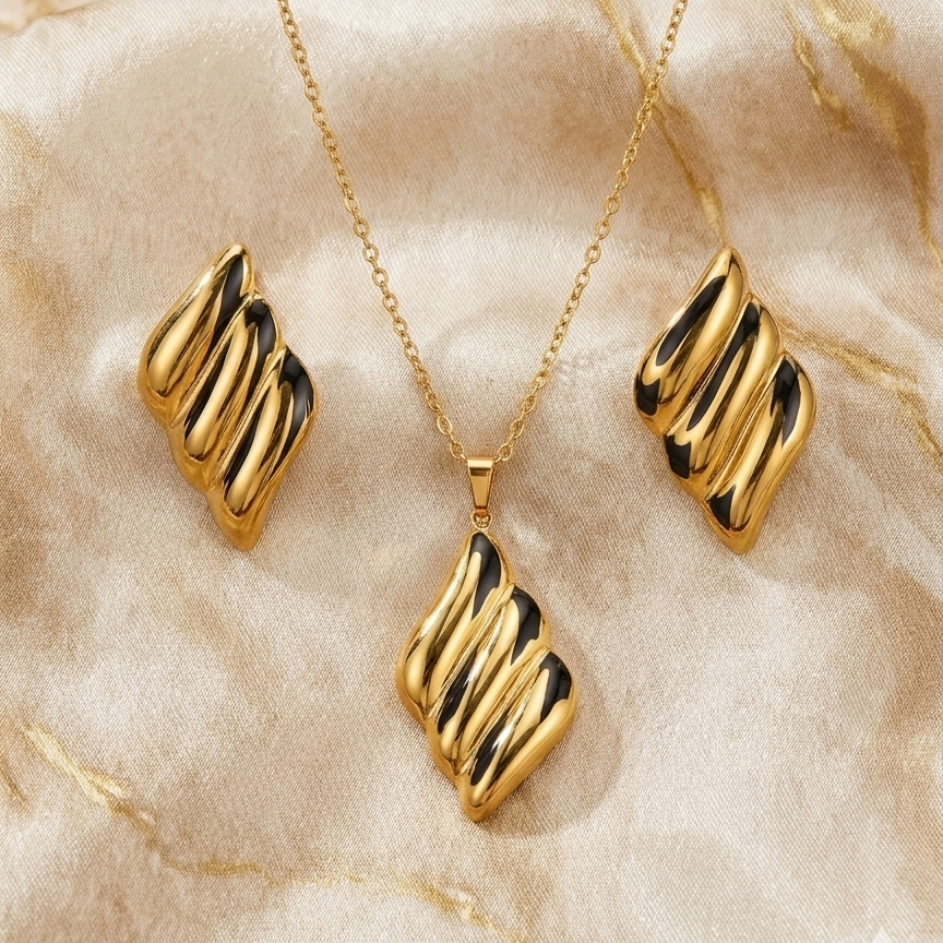 Anti Tarnish Combo Set with 1 Pair of Earring and Necklace 18