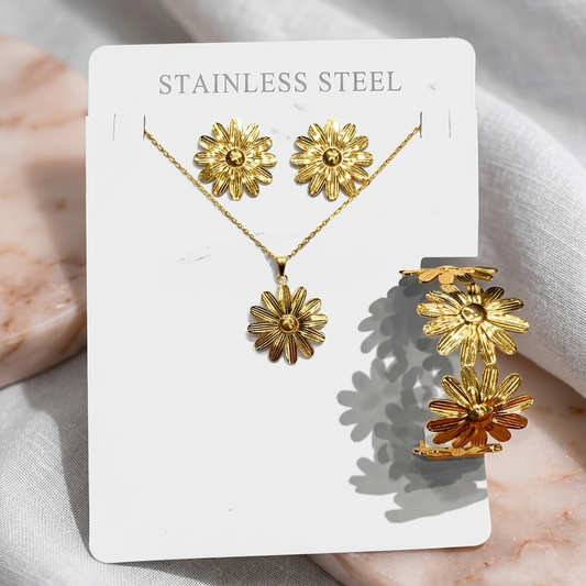 Anti Tarnish Combo Set with 1 Pair of Earring, Bracelet and Necklace