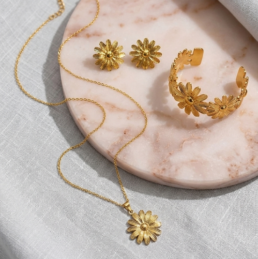 Anti Tarnish Combo Set with 1 Pair of Earring, Bracelet and Necklace