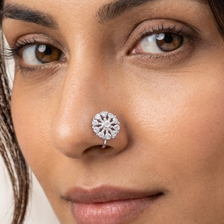 Anti Tarnish CZ nose pin 47