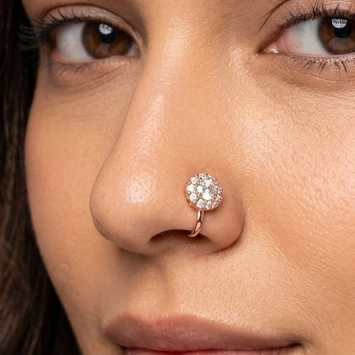 Anti Tarnish CZ nose pin 45