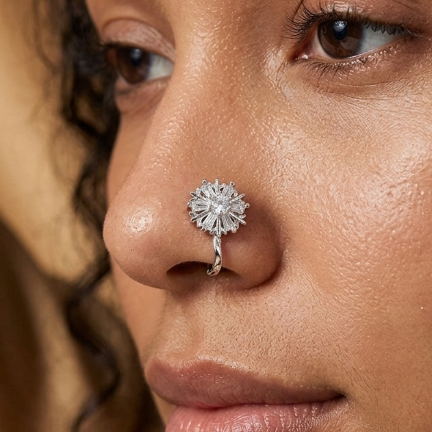 Anti Tarnish CZ nose pin 44
