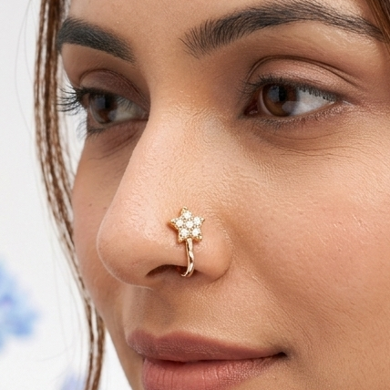 Anti Tarnish CZ nose pin 43