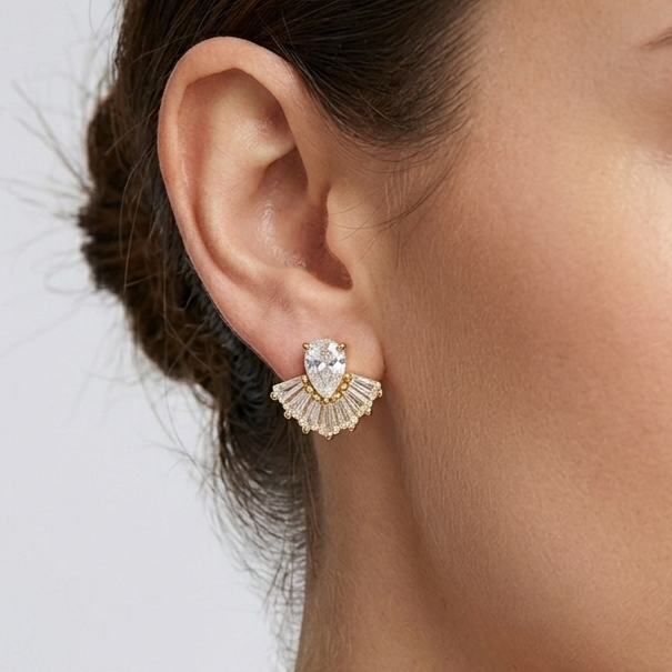 Anti Tarnish CZ Earring (9139)