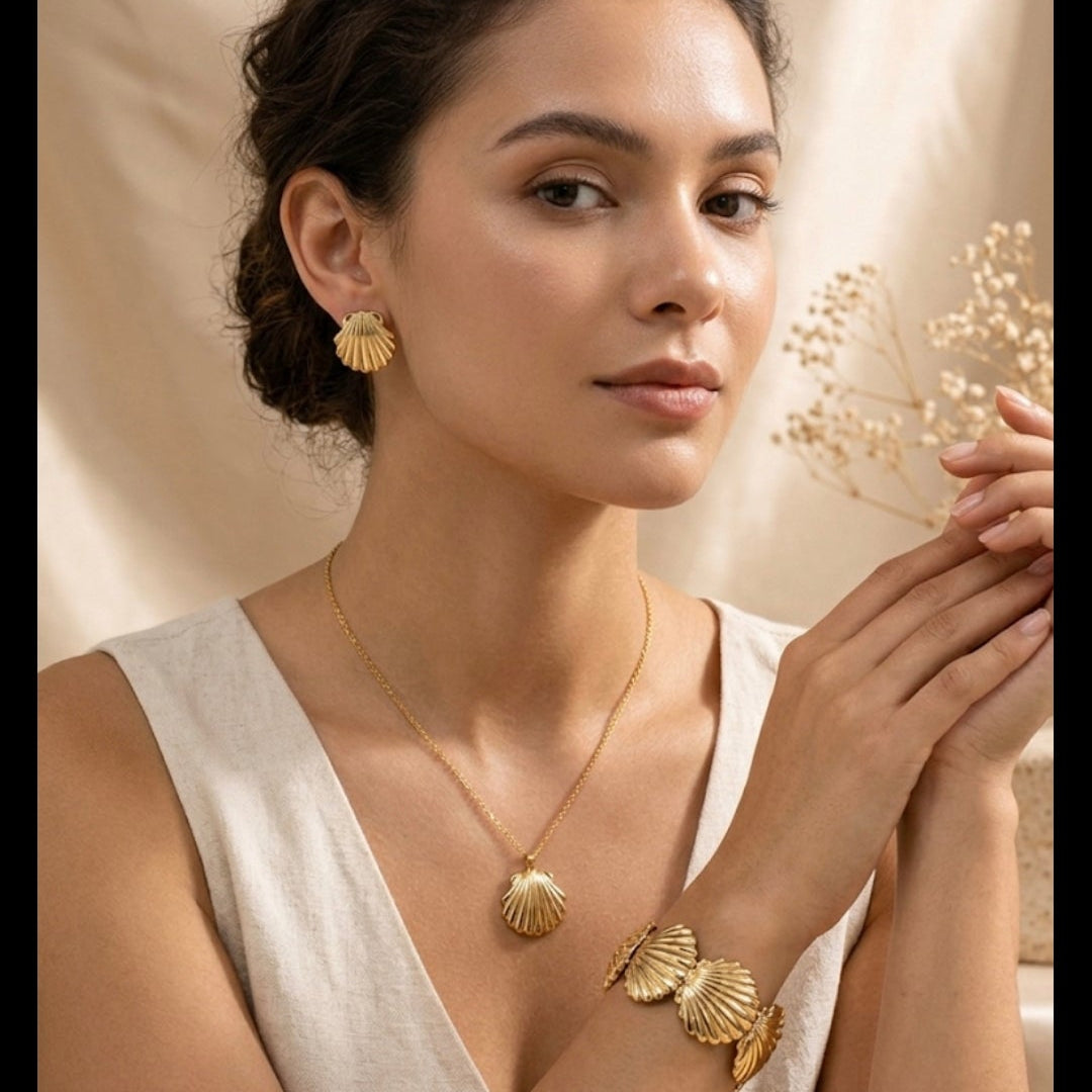 Anti Tarnish Combo Set with 1 Pair of Earring, Bracelet and Necklace