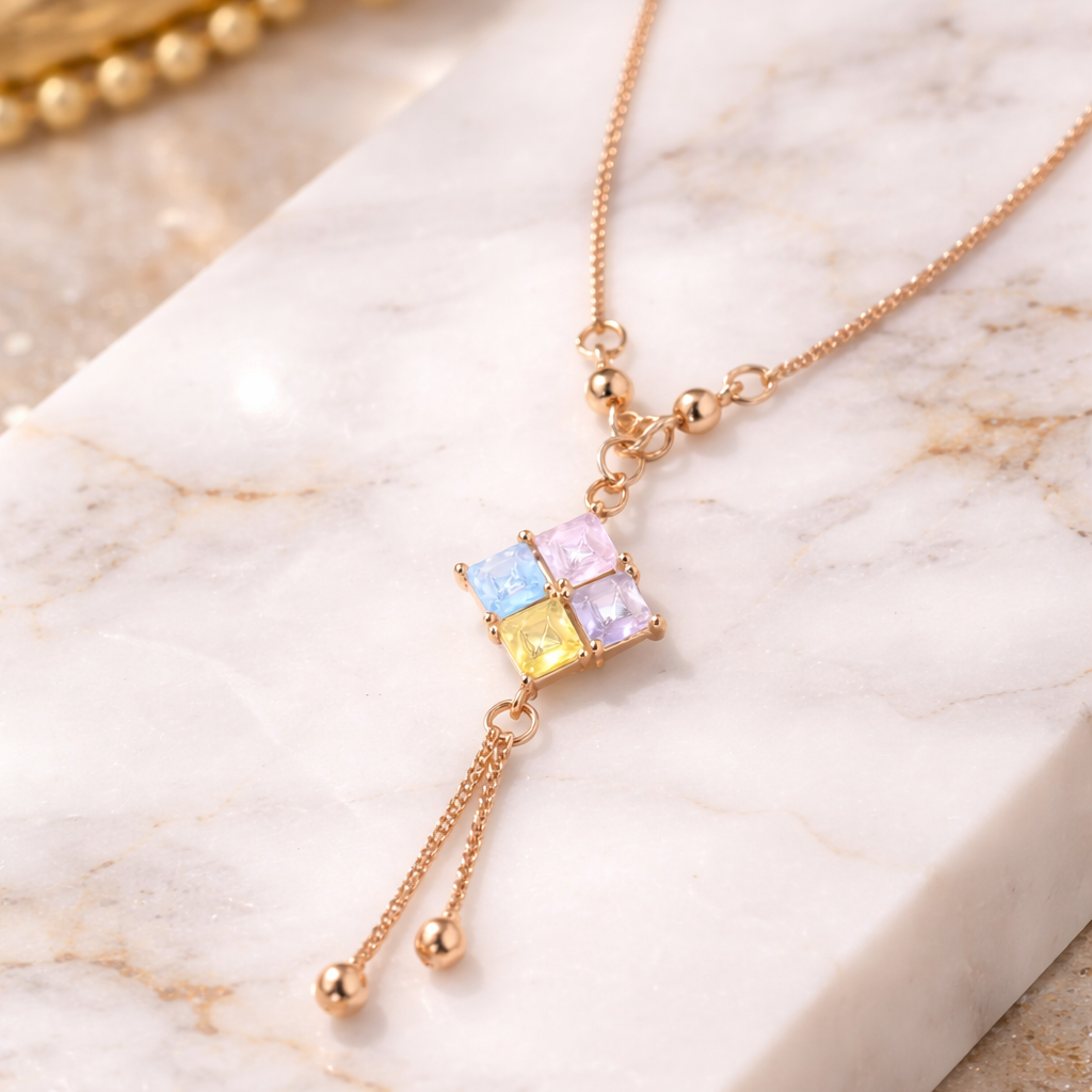 Anti Tarnish CZ Necklace(with box) 31