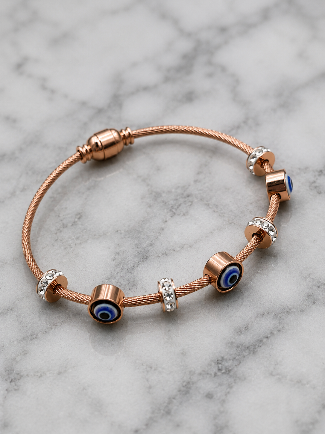 Anti Tarnish Rose gold Evil Eye Bracelet