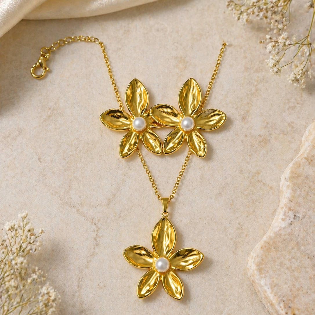 Anti Tarnish Combo Set with 1 Pair of Earring and Necklace 27