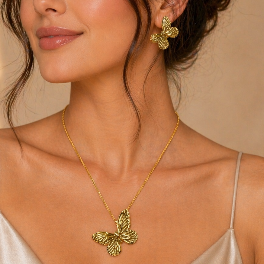 Anti Tarnish Combo Set with 1 Pair of Earring and Necklace 15