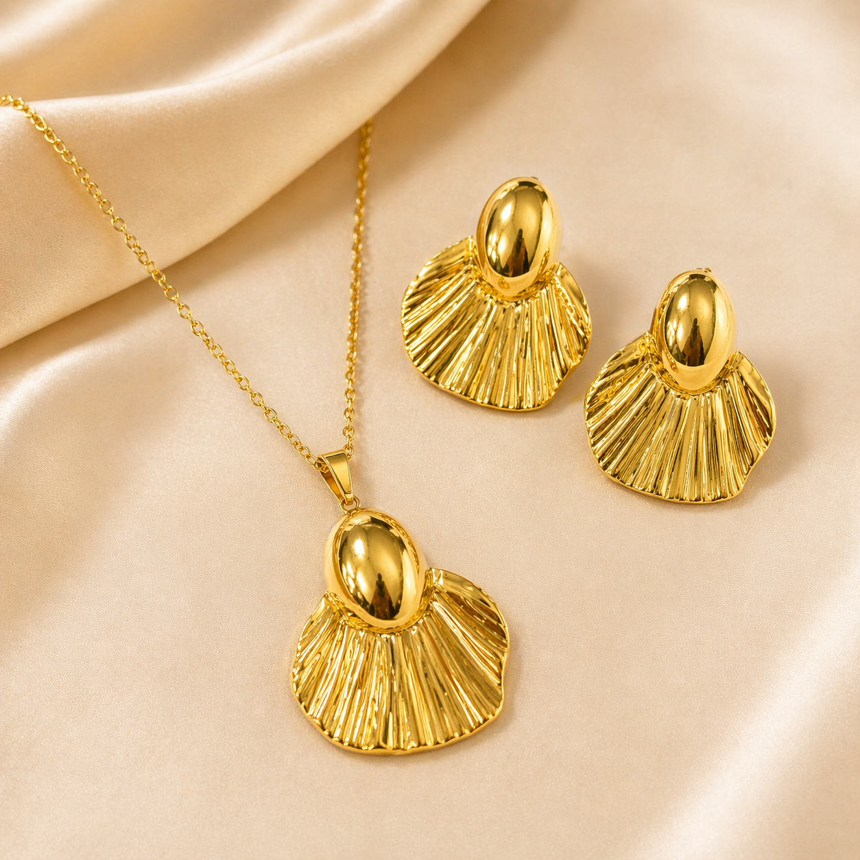 Anti Tarnish Combo Set with 1 Pair of Earring and Necklace 16