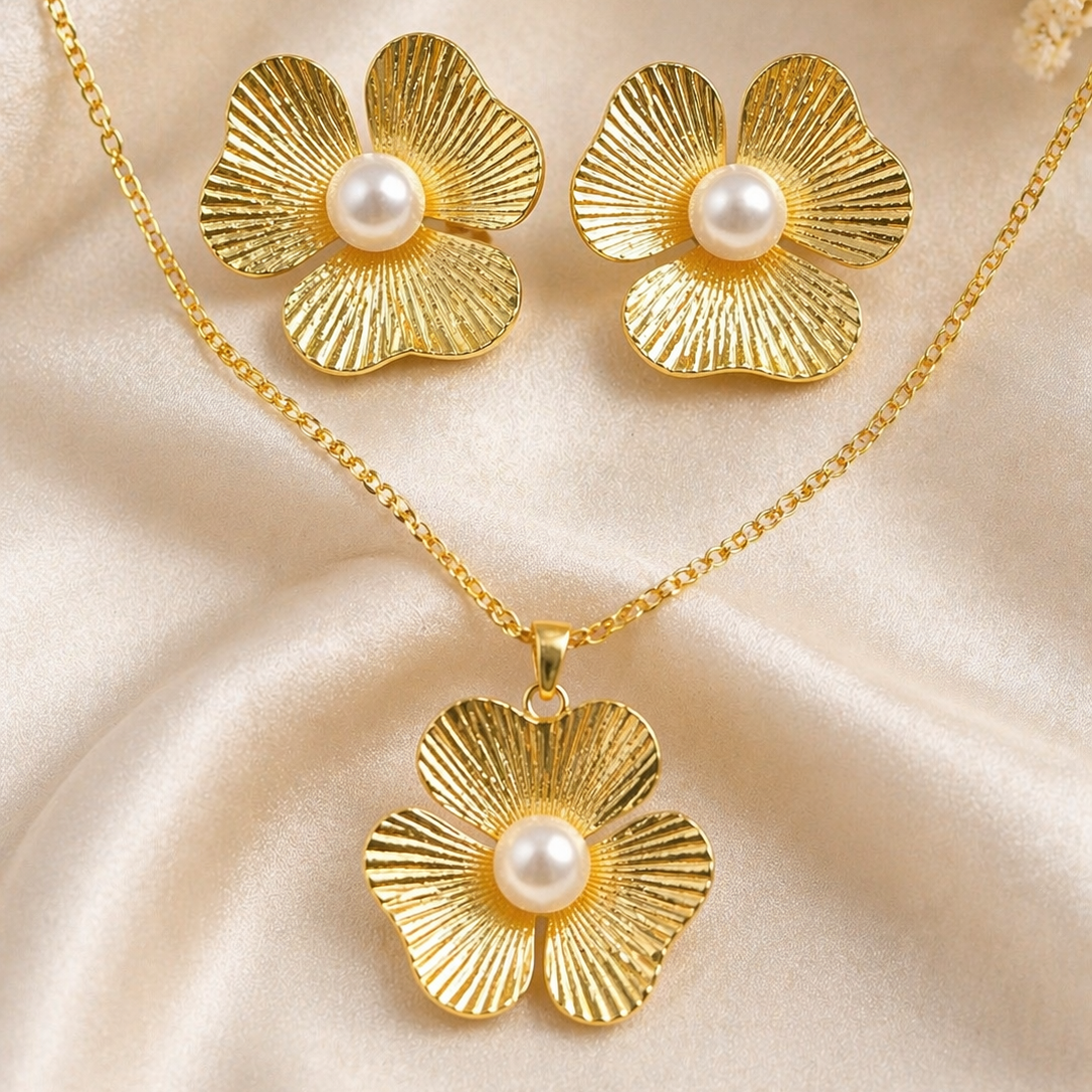 Anti Tarnish Combo Set with 1 Pair of Earring and Necklace 23