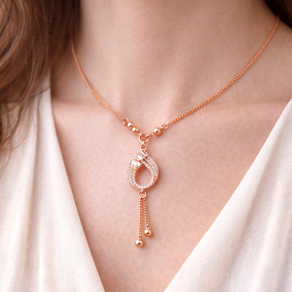 Anti Tarnish CZ Necklace(with box) 35