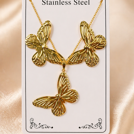 Anti Tarnish Combo Set with 1 Pair of Earring and Necklace