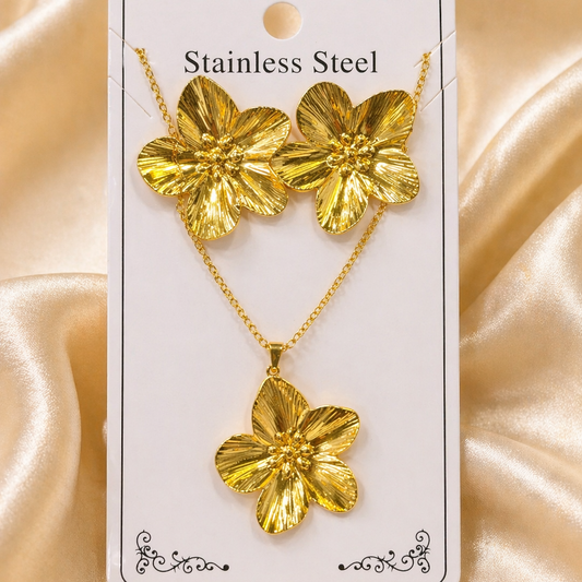 Anti Tarnish Combo Set with 1 Pair of Earring and Necklace 17