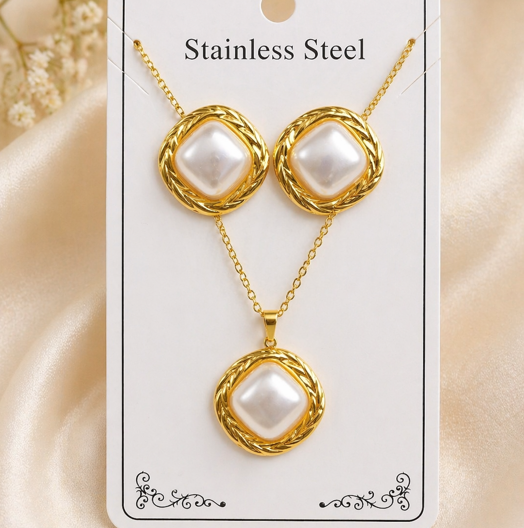Anti Tarnish Combo Set with 1 Pair of Earring and Necklace 21