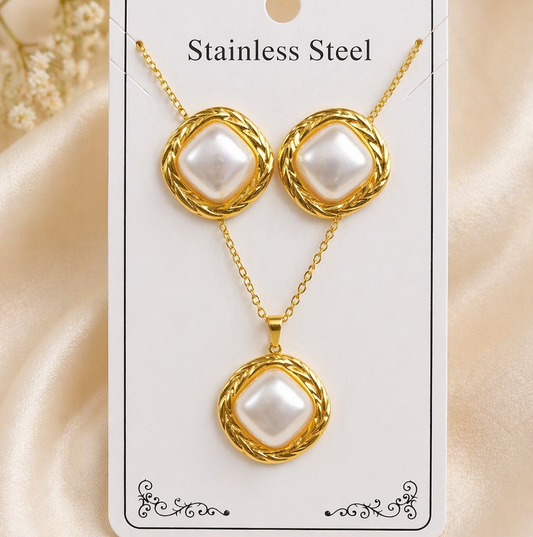 Anti Tarnish Combo Set with 1 Pair of Earring and Necklace 21