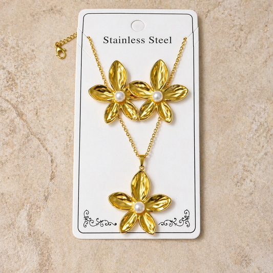 Anti Tarnish Combo Set with 1 Pair of Earring and Necklace 27