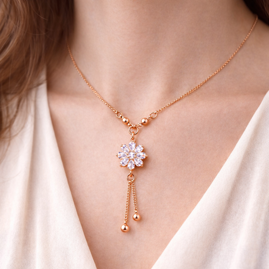 Anti Tarnish CZ Necklace(with box) 34