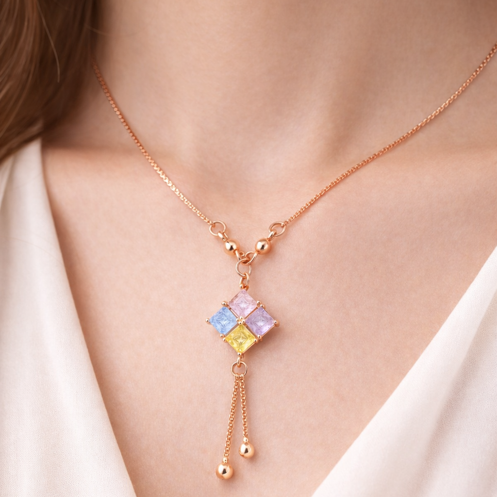 Anti Tarnish CZ Necklace(with box) 31