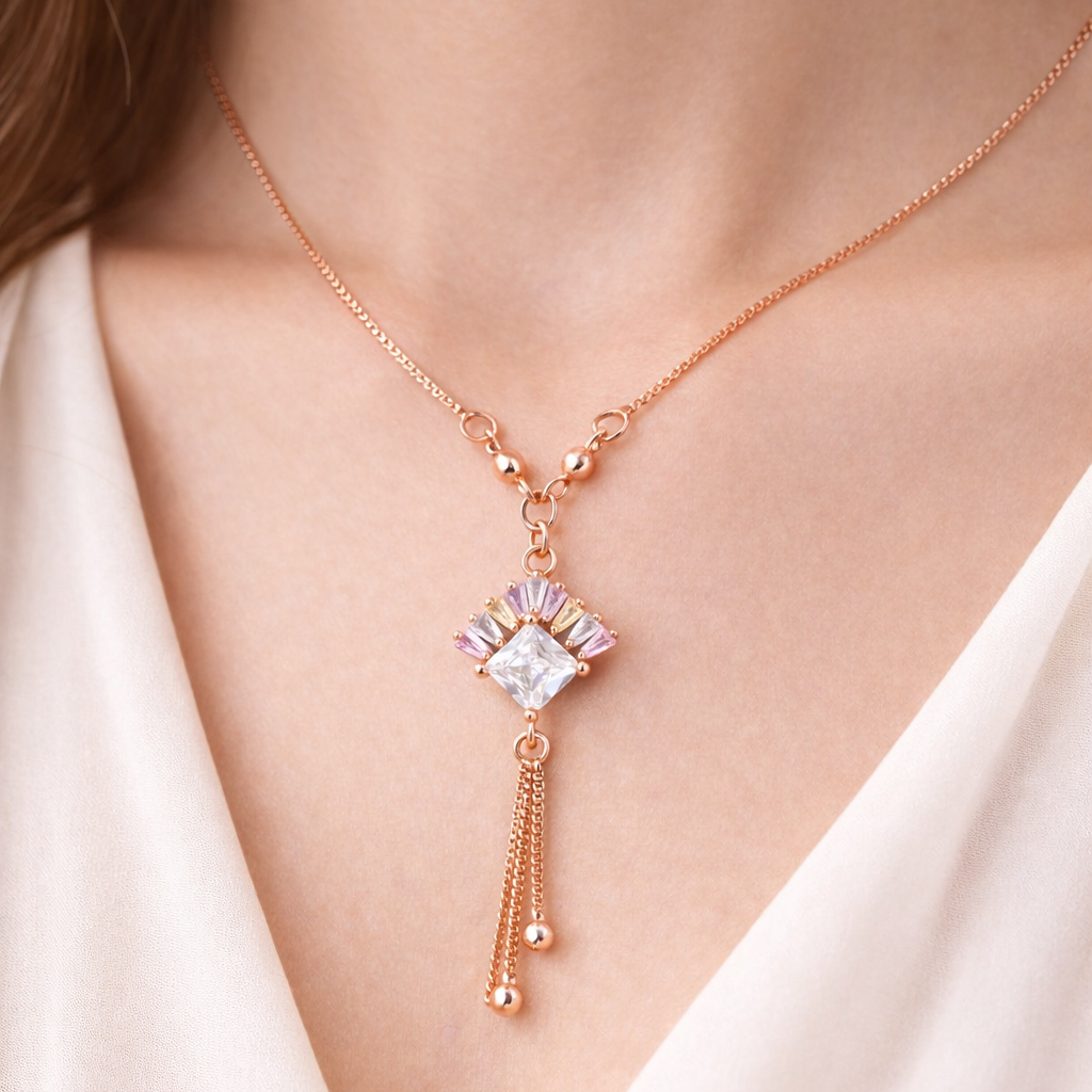 Anti Tarnish CZ Necklace(with box) 29
