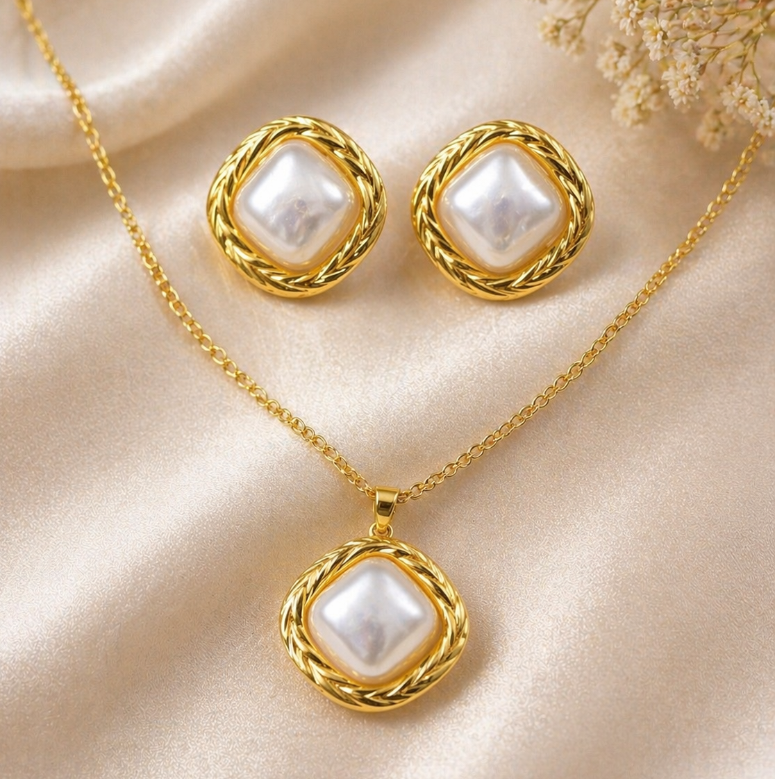 Anti Tarnish Combo Set with 1 Pair of Earring and Necklace 21