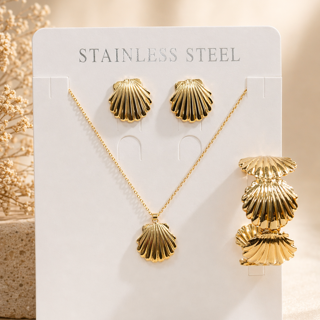 Anti Tarnish Combo Set with 1 Pair of Earring, Bracelet and Necklace