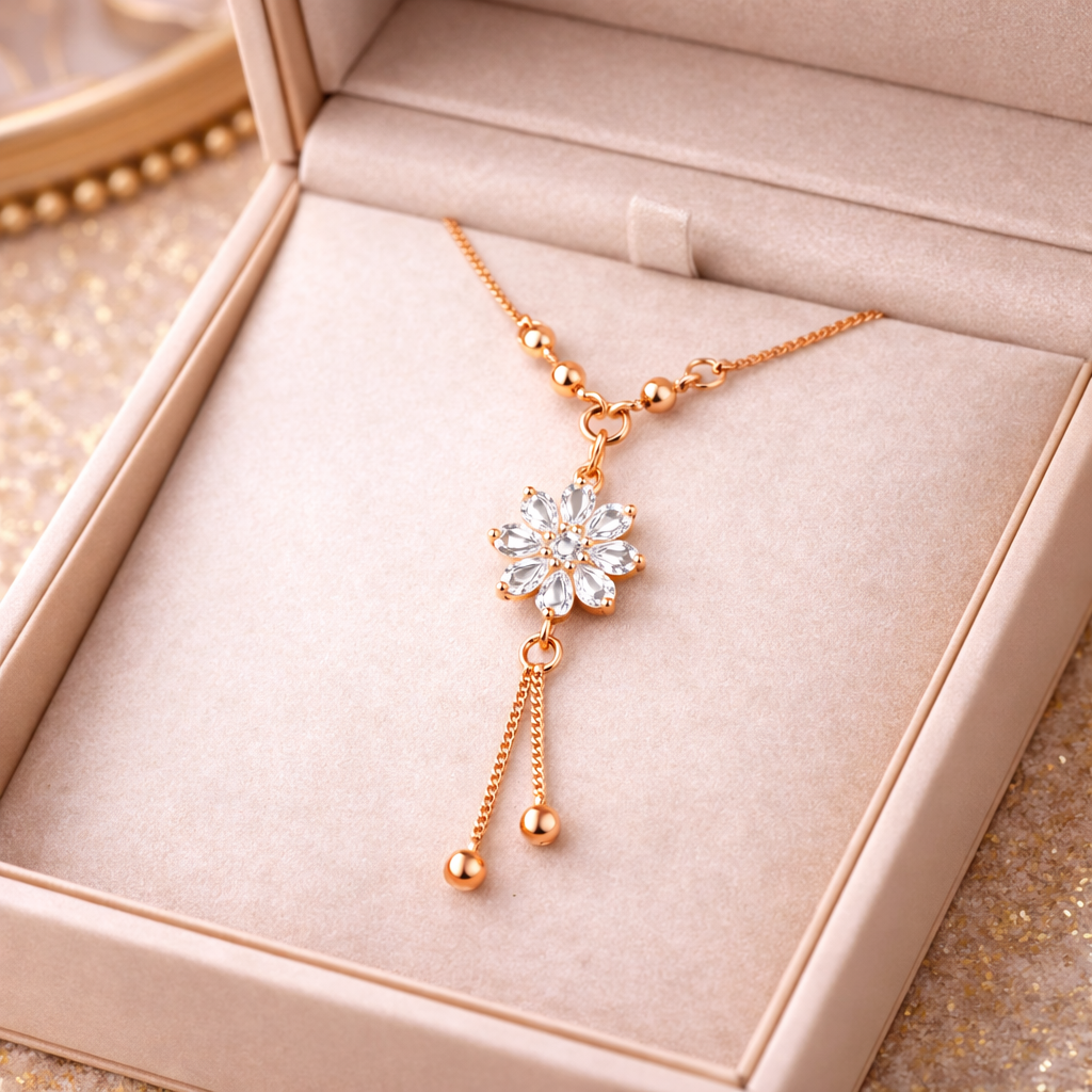 Anti Tarnish CZ Necklace(with box) 34