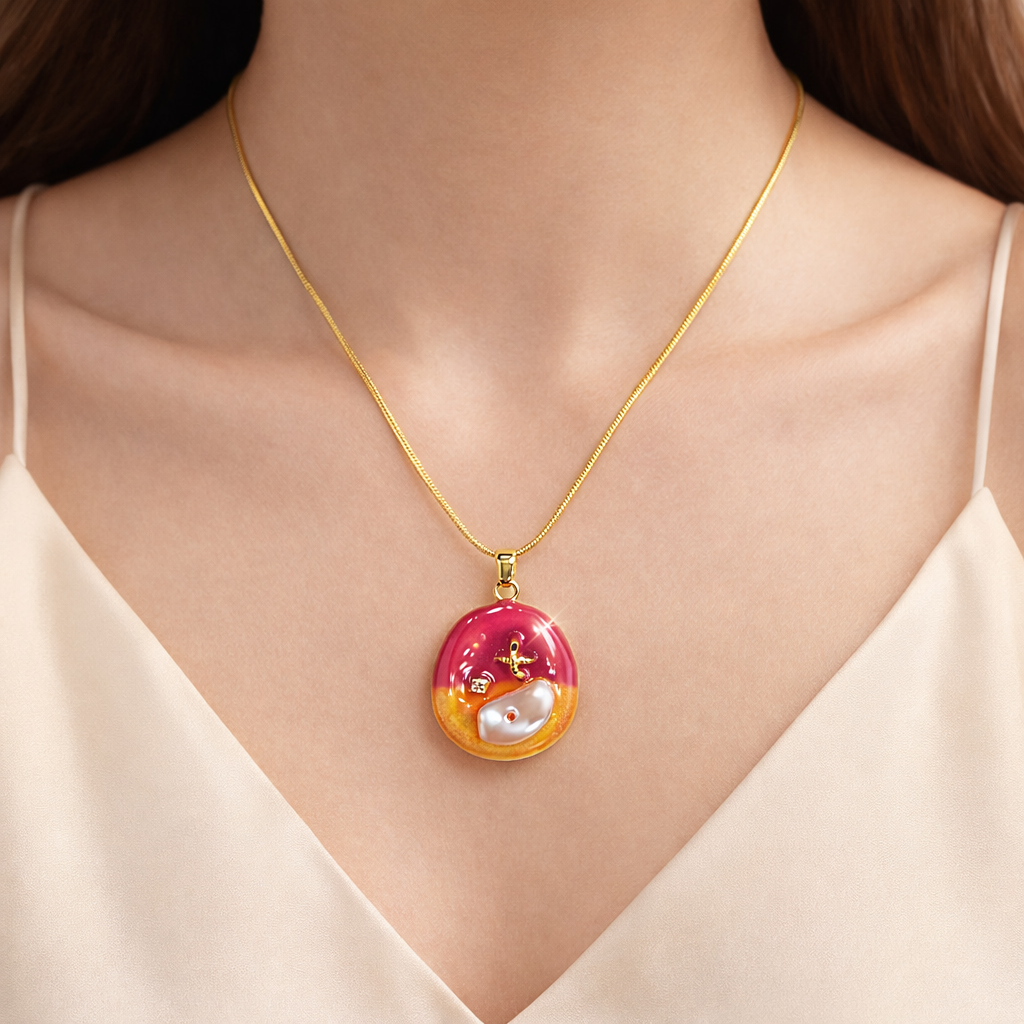Anti Tarnish chain pendant (9098)