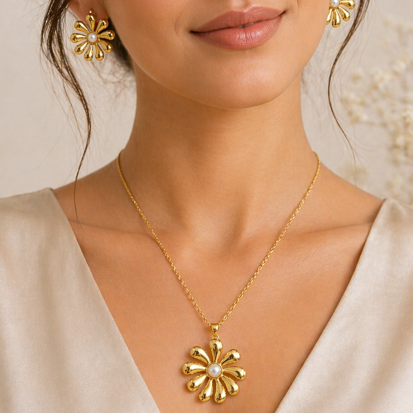 Anti Tarnish Combo Set with 1 Pair of Earring and Necklace 24