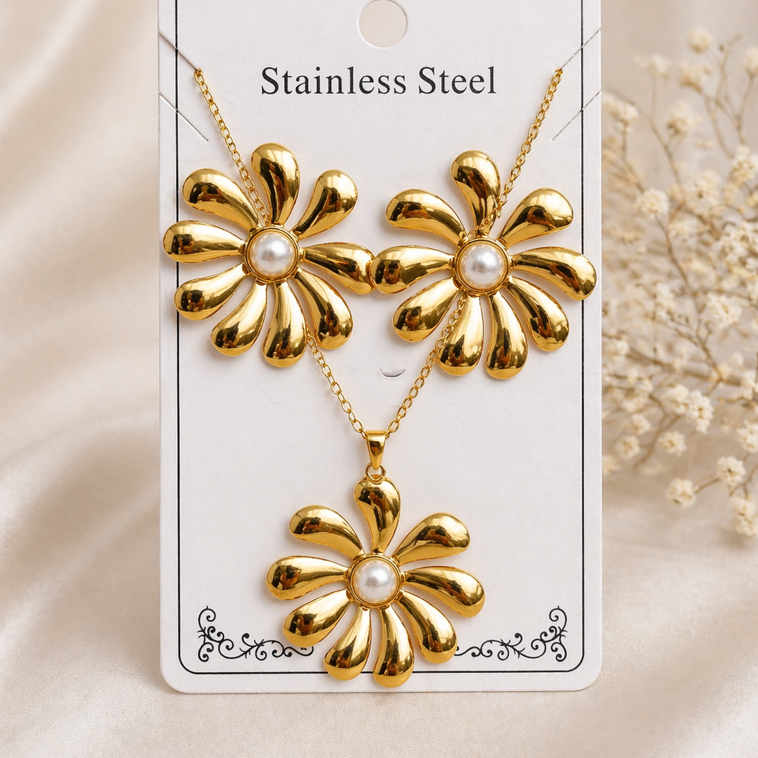 Anti Tarnish Combo Set with 1 Pair of Earring and Necklace 24