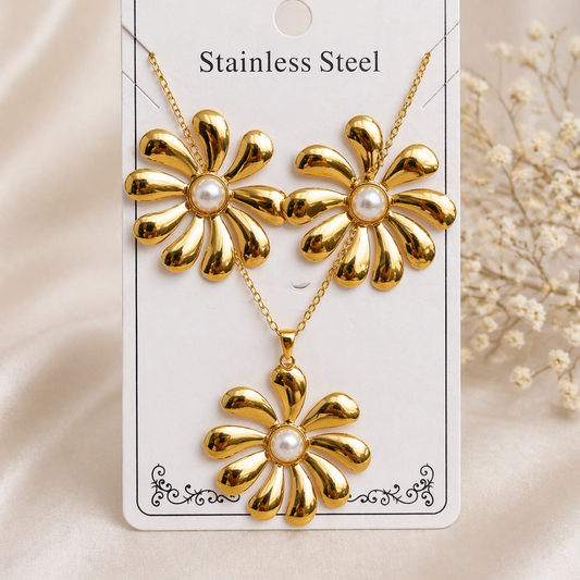 Anti Tarnish Combo Set with 1 Pair of Earring and Necklace 24
