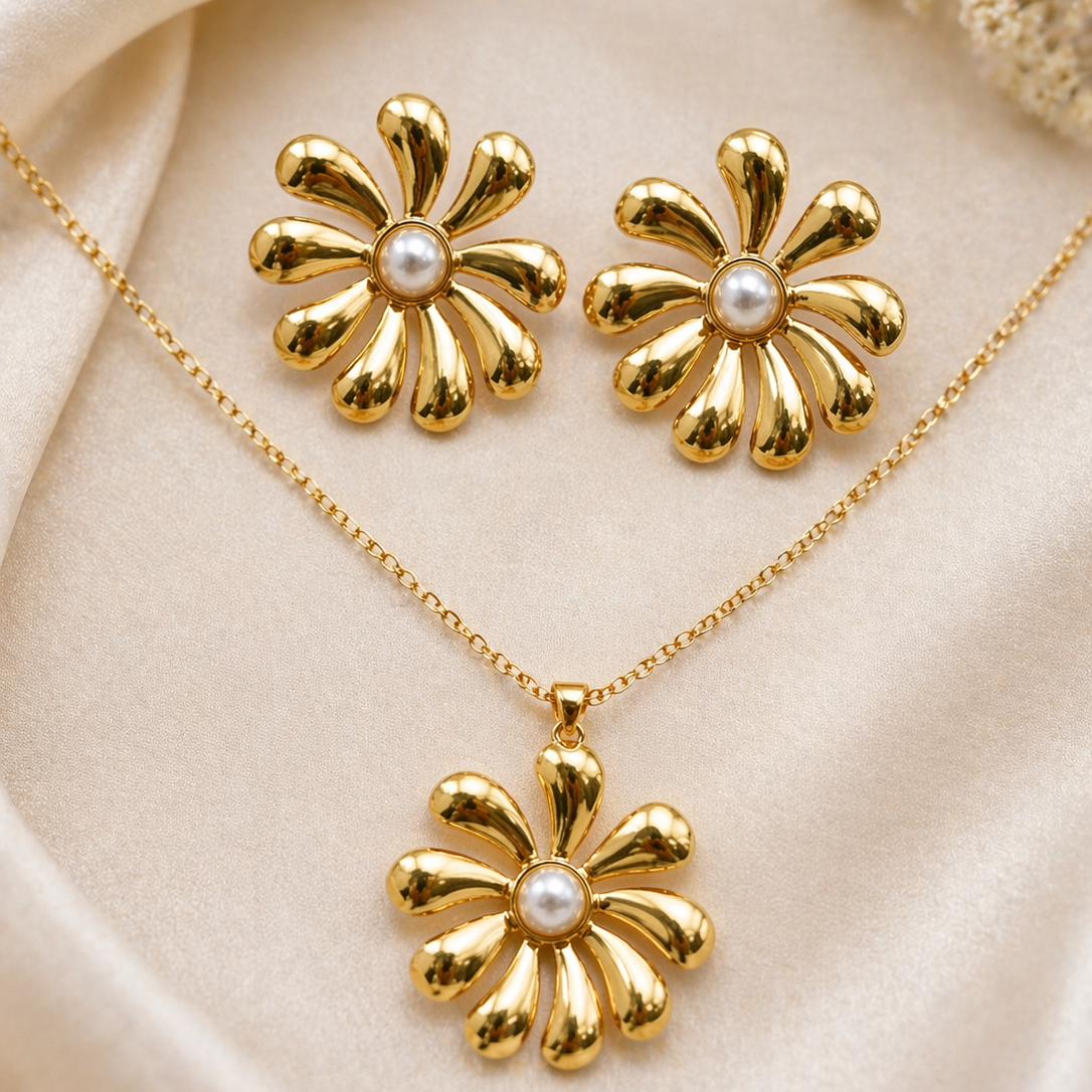 Anti Tarnish Combo Set with 1 Pair of Earring and Necklace 24