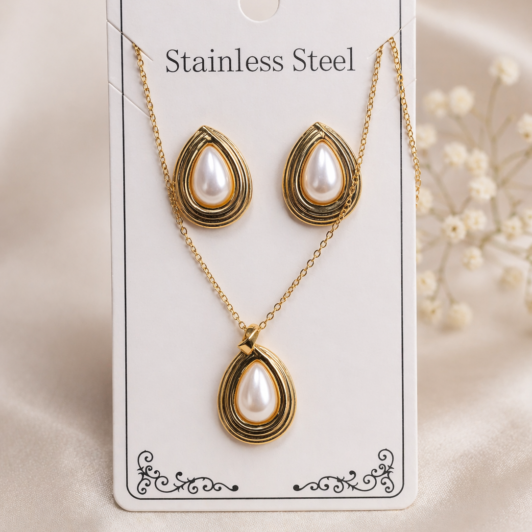 Anti Tarnish Combo Set with 1 Pair of Earring and Necklace 25
