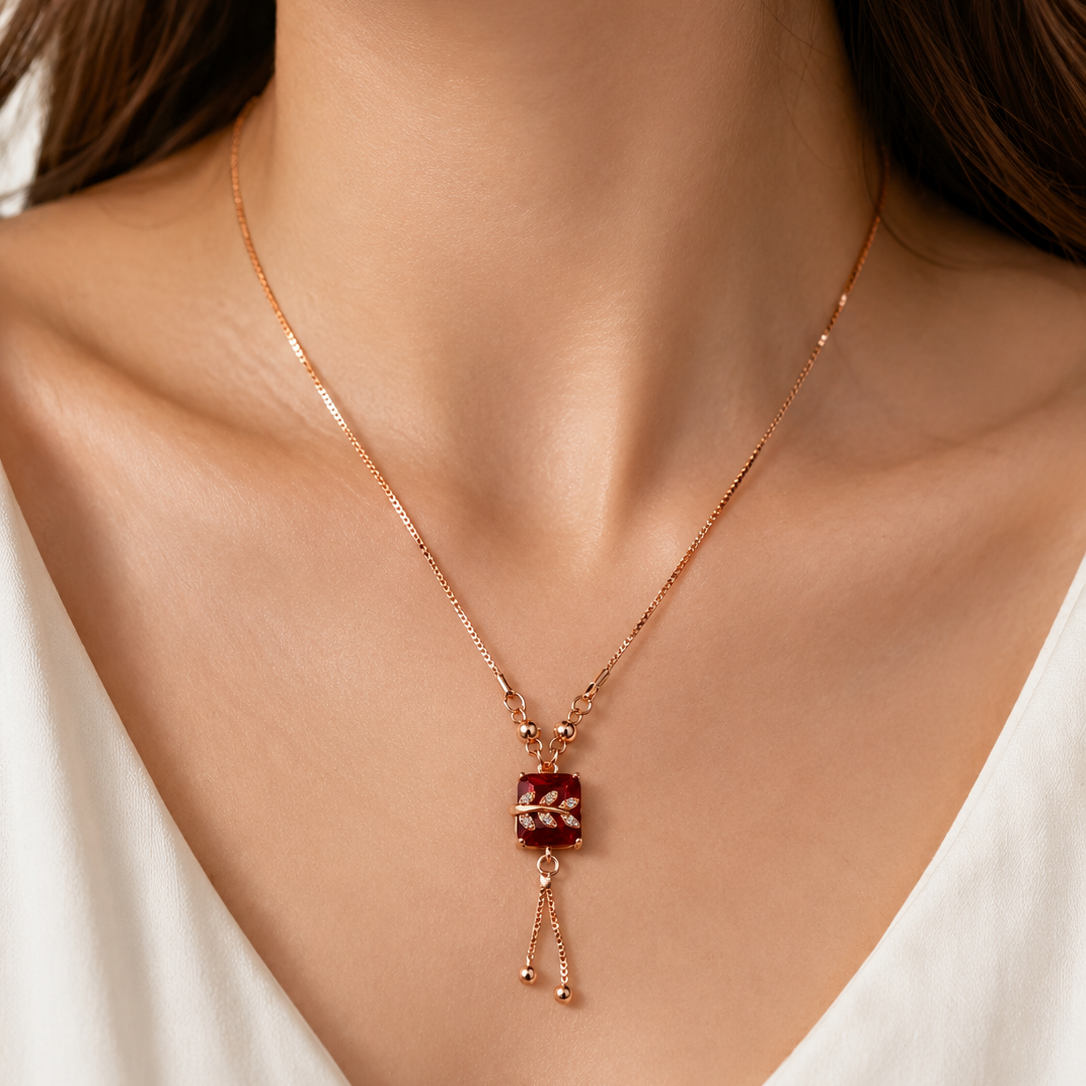 Anti Tarnish CZ Chain Pendant 05