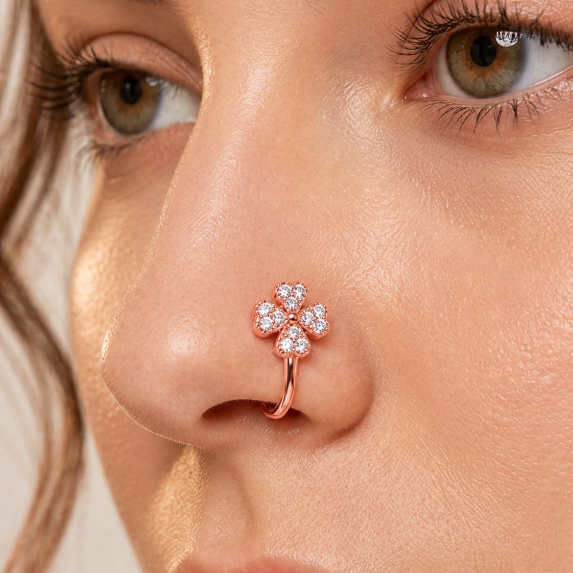 Anti Tarnish CZ nose pin 36