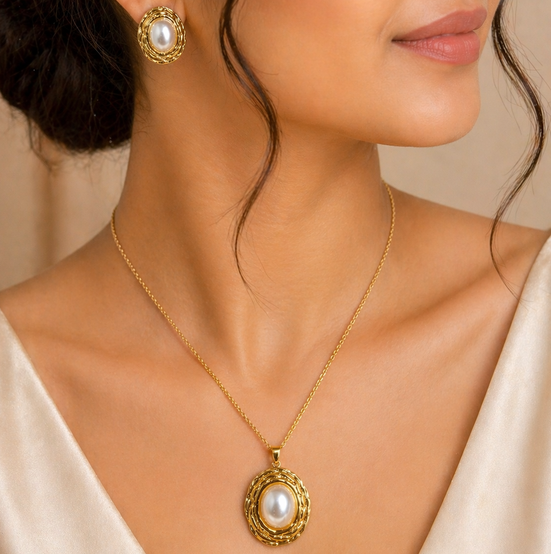 Anti Tarnish Combo Set with 1 Pair of Earring and Necklace 26