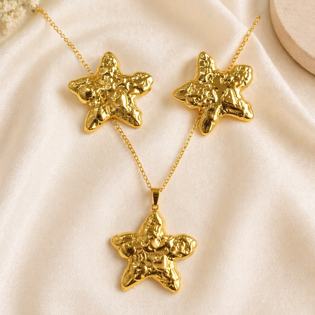 Anti Tarnish  Combo Set with 1 pair of Earring and Necklace