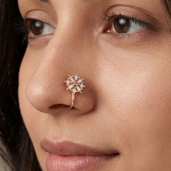 Anti Tarnish CZ nose pin 31