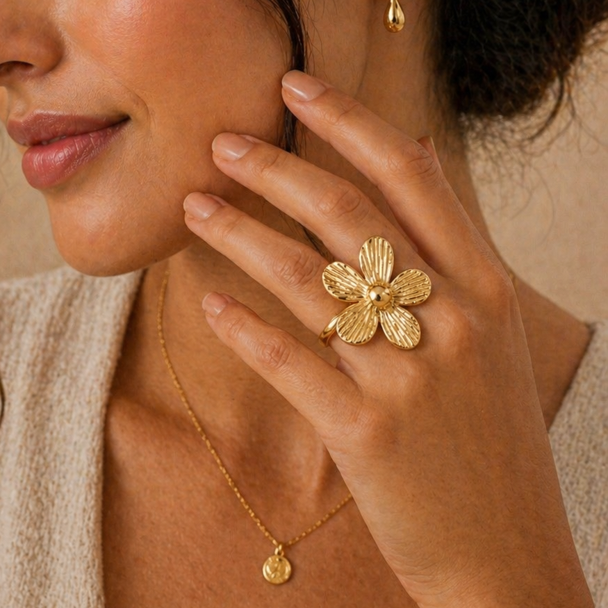 Anti Tarnish adjustable rings 76