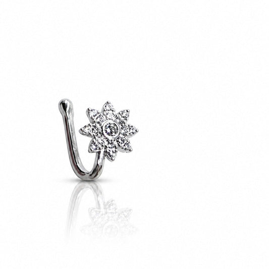 Anti Tarnish CZ nose pin 22