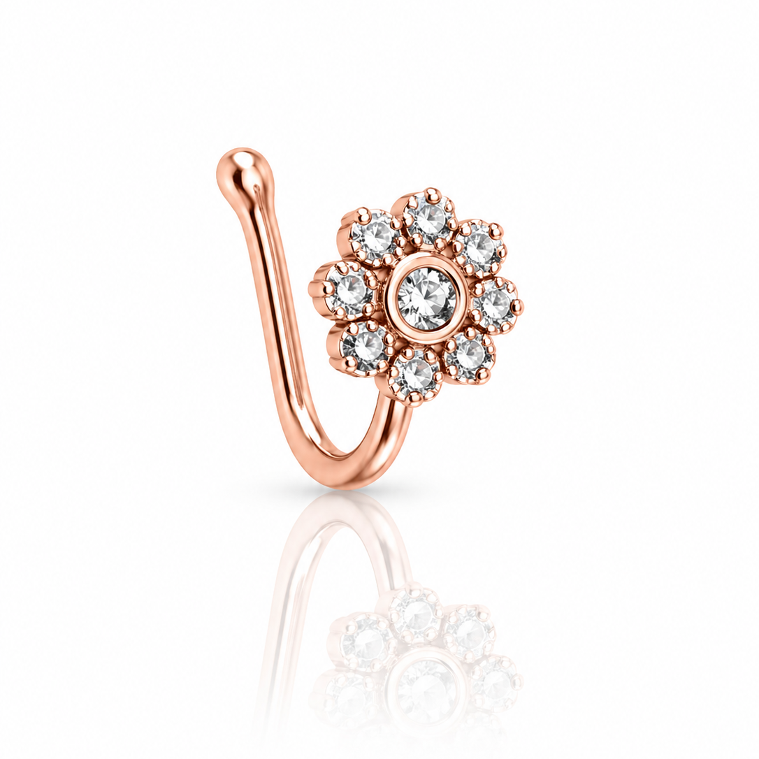 Anti Tarnish CZ nose pin 21