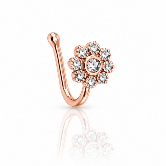 Anti Tarnish CZ nose pin 21