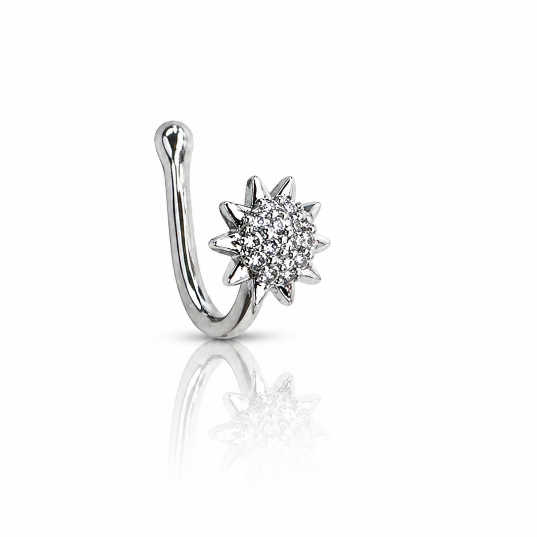Anti Tarnish CZ nose pin 19